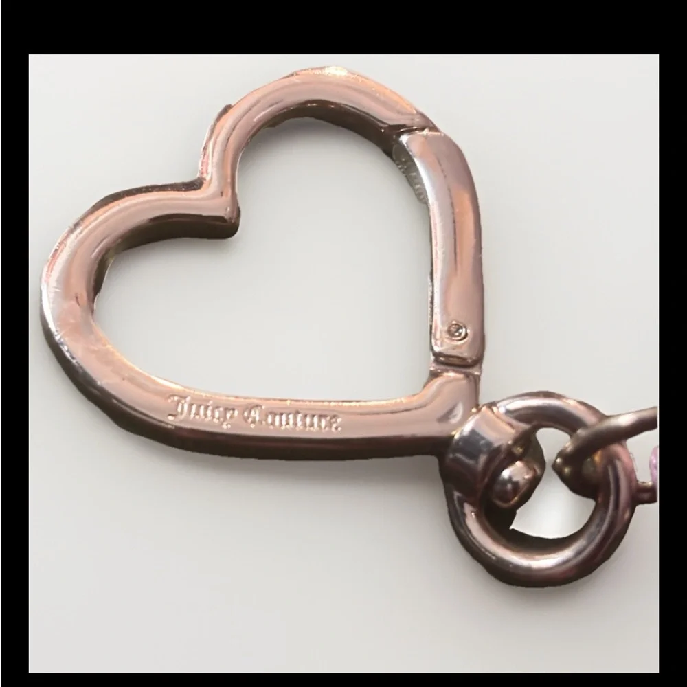 Juicy Couture blush pink Patterned Heart Accent Wallet Keyholder